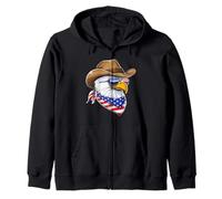 Águila calva americana Bandera de EE. UU. Vaquero Patriótico Sudadera con Capucha