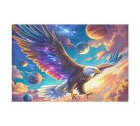 Águila Calva Colorida Estrellada Puzzle 1000 Piezas Hogar Decoración Bestias fantásticas Rompecabezas para Hombres Y Mujeres 3D DIY Creativo Aliviar Estrés Desafío Intelectual 1000 PCS