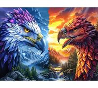 Águila Calva Colorida llameante Rompecabezas 1000 Piezas Cartón para Niños Mayores 14 Años Criaturas cósmicas mágicas Noches De Cita Antiestrés Pack Completo Detalle Único Original 1000 PCS/75x50cm