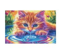 Águila Calva con Balón de Fútbol Puzzle 1000 Piezas Papel Mayores Kitten Ripple Glow Terapia Ocupacional Alivio Estrés Tiempo Libre En Casa Regalo Original 1000 PCS