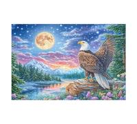 Águila Calva con Las alas extendidas al Borde del Lago Puzzle 1000 Piezas Portátil Familiar Rompecabezas 3D para Familia Desafío Intelectual Maquetas Educativas Construir 1000 PCS