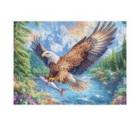 Águila Calva con un pez sobre el Arroyo de montaña Puzzles 500 Piezas Construir Maquetas Detalladas Rompecabezas para Adultos Desafío Intelectual Juguete Educativo 3D Moderno 500 PCS