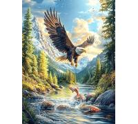 Águila calva del bosque Puzzle 500 Piezas Cartón Grueso Para Adultos Y Adolescentes Cuentos de hadas de animales salvajes fantásticos Ocio Doméstico Terapia Relajación Mejor Valorado Idea De Regalo 50