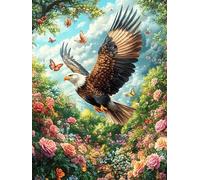 Águila Calva del Bosque Puzzle 500 Piezas Cartón Resistente para Niños Mayores 14 Años Cuentos de Hadas de Animales y Plantas Estimulación Cerebral Entretenimiento Sin Pantalla 500 PCS
