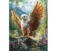 Águila calva del bosque Rompecabezas 500 Piezas Cartón Para Niños Mayores 14 Años Cuentos de hadas de animales salvajes fantásticos Noches De Cita Antiestrés Pack Completo Detalle Único Original 500 P