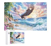 Águila Calva en Bosque de otoño con Manzanas Puzzle 1000 Piezas para Parejas Colaboración En Casa Pensamiento Estratégico Regalo para Romance 1000 PCS