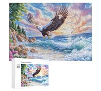 Águila Calva en Bosque de otoño con Manzanas Puzzle 300 Piezas para Parejas Ocio En El Hogar Resolución Conjunta Regalo para Boda 300 PCS