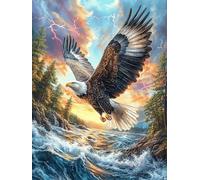 Águila Calva en el Agua Puzzle 1000 Piezas Cartón Grueso para Adultos Cuentos de Hadas fantásticos de Animales Salvajes Diversión Grupal Entrenamiento Cerebral Regalo Navideño Regalo I