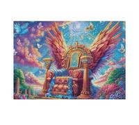 Águila Calva en el Campo Rompecabezas 300 Piezas Cartón Grueso para Coleccionistas Lago al Atardecer con Juncos Noches De Cita Mejora Concentración Ocio En Casa Regalo Reyes Magos 300 PCS