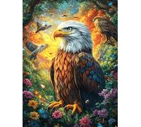 Águila Calva en el jardín Rompecabezas 1000 Piezas Cartón Grueso para Mayores Cuentos de Hadas de Animales y Plantas Noches Juegos Familiares Estimulación Mental Regalo San Valentín 10