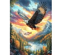 Águila calva en la cascada Puzzle 500 Piezas Cartón Resistente Para Coleccionistas Animales fantásticos de animales salvajes Entretenimiento Toda La Familia Mejora Memoria Pack Completo Para Navidad 5
