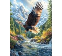 Águila Calva en la Cascada Rompecabezas 300 Piezas Cartón Resistente para Mayores Cuentos de Hadas de Animales y Plantas Reunión Familiar Juegos Desarrollo Lógica Detalle San Valentín Calidad 300 PCS