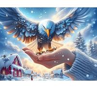 Águila Calva en Nubes estrelladas Rompecabezas 1000 Piezas Cartón Grueso para Coleccionistas Animales fantásticos Vibrantes Eventos Team Building Relajación Mental Ocio En Casa Reyes 1