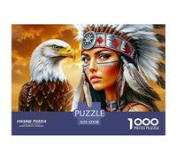 Águila Calva Estilo Nativo Puzzle de 1000 Piezas Puzzle para Adultos Papel Puzzle para Toda la Familia Relax Hogar Regalo 52x38cm/1000pcs