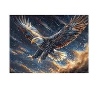 Águila Calva Estrella de Noche Rompecabezas 500 Piezas Cartón Resistente para Mayores Animal Mascota Muñeca Actividad para La Mente Desconectar Rutina Garantía Satisfacción 500 PCS