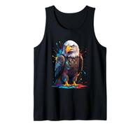 Águila calva ilustrada con salpicaduras de colores Camiseta sin Mangas