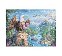 Águila Calva Letra U Puzzle 500 Piezas Obra De Arte 3D Realista Animal Pet Doll Rompecabezas para Hombres Y Mujeres Desafío Intelectual Estera Portátil DIY Moderno 500 PCS