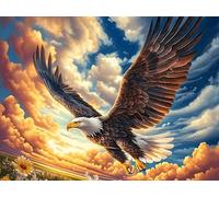 Águila Calva luz Sagrada Puzzle 300 Piezas Cartón Resistente para Adultos Colorful Fantasy Vida Silvestre Entretenimiento Individual Desconectar Estrés Colgar En Pared Idea De Regalo 300 PCS/40x28cm
