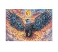Águila Calva luz Sagrada Rompecabezas 300 Piezas Cartón Grueso para Parejas Desarrollo Habilidades Pieza Decorativa Casa Pack Completo Regalo Cumpleaños 300 PCS/40x28cm