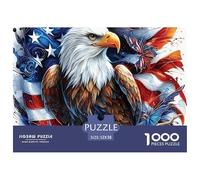 Águila Calva Puzzle de 1000 Piezas Papel para Adultos Ilustración Moderna Juego Familia Relajación Decoración Regalo 52x38cm/1000pcs