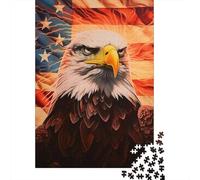 Águila Calva Puzzle de 1000 Piezas para Adultos Bandera de Estados Unidos Juego de Puzzle 1000 Piezas Relajación Hogar 38x26cm/1000pcs