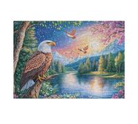 Águila Calva sobre un árbol bajo la luz de la Luna Puzzle 300 Piezas Juguete Educativo Familiar Interactivo Rompecabezas 3D para Hombres Y Mujeres Construir Maquetas Desafío Intelectual 300 PCS