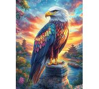 Águila Calva sobre una Roca en el Bosque ardiente Puzzle 300 Piezas Cartón Resistente para Adultos Entretenimiento Individual Desconectar Estrés Colgar En Pared Idea De Regalo 300 PCS
