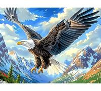 Águila calva voladora al atardecer Rompecabezas 300 Piezas Cartón Para Toda La Familia criaturas cósmicas mágicas Juego Compartir Estimulación Cognitiva Regalo Fin De Año Mejor Valorado 300 PCS/40x28c