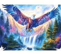 Águila calva voladora cielo azul Puzzle 300 Piezas Cartón Grueso Para Adultos animales fantásticos vibrantes Entretenimiento Casero Alivio Estrés Compatible Marco Estándar Regalo Original 300 PCS/40x2