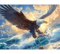 Águila Calva voladora Cielo Azul Rompecabezas 1000 Piezas Cartón para Expertos Animales fantásticos Vibrantes Mejora Memoria Actividad Tiempo Libre Pack Completo Original 1000 PCS/75x5