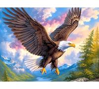 Águila calva voladora en mar de nubes al atardecer Rompecabezas 500 Piezas Cartón Para Toda La Familia vida silvestre Juego Compartir Estimulación Cognitiva Regalo Fin De Año Mejor Valorado 500 PCS/52