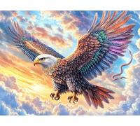 Águila Calva Volando Atardecer Rompecabezas 300 Piezas Cartón para Expertos Fauna Silvestre Mejora Atención para Semana Santa Garantía Satisfacción Más Vendido 300 PCS