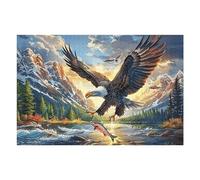 Águila Calva Volando Cielo Azul Puzzle 1000 Piezas Cartón Grueso para Adultos Y Adolescentes Calmar La Mente Entretenimiento Casero Regalo Ideal 1000 PCS/75x50cm