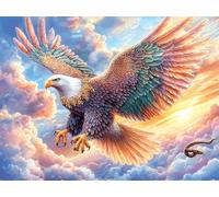 Águila Calva Volando montaña Puzzle 300 Piezas Cartón Grueso para Adultos Y Adolescentes Fauna Silvestre Ocio Doméstico Terapia Relajación Mejor Valorado Idea De Regalo 300 PCS