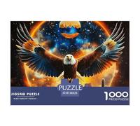 águila Calva Volando Puzzle de 1000 Piezas Papel para Adultos Universo Espacio Relajación Enfoque Decoración Regalo 38x26cm/1000pcs