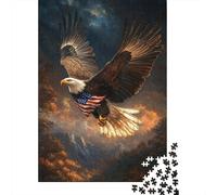 Águila Calva Volando Puzzle de 1000 Piezas para Adultos Papel Juego de Puzzle 1000 Piezas Escena del Cielo Relajación Hogar 70x50cm/1000pcs