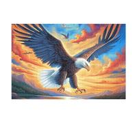 Águila Calva Volante al Atardecer Puzzle 1000 Piezas Obra De Arte Familiar Coleccionable Bestias fantásticas Rompecabezas 3D para Hombres Y Mujeres Juguete Educativo Desafío Intelectual 1000 PCS