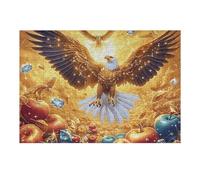 Águila Calva Volante en Llamas del Cielo Estrellado Puzzle 300 Piezas Regalo Familiar Bestias fantásticas Rompecabezas 3D Obra De Arte para Hombres Y Mujeres DIY Creativo Aliviar Estrés 300 PCS