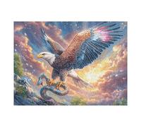 Águila Calva Volante sobre mar de Nubes de tormenta Puzzle 500 Piezas Regalo Familiar Animal Pet Doll Rompecabezas 3D Obra De Arte para Hombres Y Mujeres DIY Creativo Aliviar Estrés 500 PCS