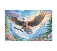 Águila Calva y Arma al Borde del río Estrellado Puzzle 1000 Piezas Desafío Impossible Extremo Rompecabezas para Adultos Aliviar Estrés Decoración Hogar 3D Maquetas Construir 1000 PCS