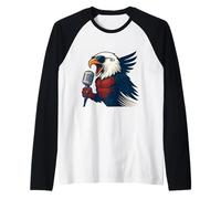Águila Cantante Americana Voz de la Libertad Camiseta Manga Raglan