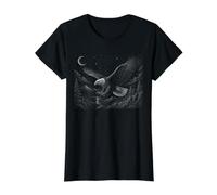 Águila Cola Blanca Amante Naturaleza Cielo Estrellado Gráfico Vida Silvestre Camiseta gráfica económica, Mujer, Negro, S