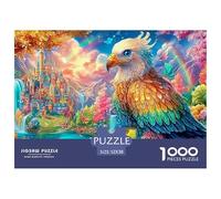 Águila Colorida Cerca del Castillo de los Cuentos de Hadas y el Arcoíris Puzzle De 1000 Piezas águila Ocio Familiar, Adultos Y Niños 52x38cm/1000pcs