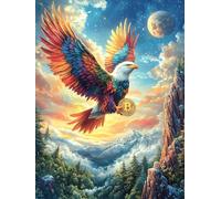 Águila Colorida en el Bosque mágico Puzzles 500 Piezas Obra De Arte 3D Familiar Animal Lindo de Cuento de Hadas Rompecabezas para Adultos Aliviar Estrés Decoración Hogar Moderno DIY 500 PCS