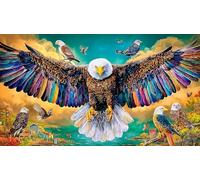 Águila Colorida Volando sobre un Paisaje Rompecabezas para Adultos: 1000 Piezas de Cartón Reciclado para Decoración 38x26cm/1000pcs