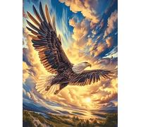 Águila con alas ardientes Puzzles 500 Piezas DIY Creativo Personalizable Fauna Mascotas Rompecabezas Familiar para Toda La Familia Juguete Educativo Aliviar Estrés Decorativo 500 PCS