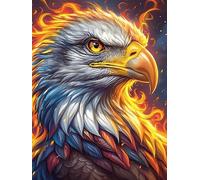 Águila con alas ardientes Puzzles 500 Piezas Impossible 3D Animal Salvaje Mascota Cute Rompecabezas para Adultos Desafío Intelectual Estera Portátil DIY Moderno Creativo 500 PCS
