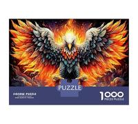 Águila con alas de Fuego 1000 Piezas Puzzle Adultos Aves Rapaces artísticas Puzzle Clásico, Cartón Reciclado - Hit De Las Familias, Entrena El Cerebro, Oficina 70x50cm/1000pcs