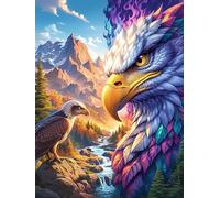 Águila con alas de fuego And A Mountain Backdrop Rompecabezas 300 Piezas Cartón Para Expertos vida silvestre y plantas Actividad Familiar Educativa Hobby Colección Reunión Familiar Juegos Regalo Sorpr