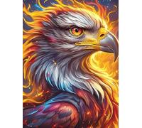 Águila con alas de Fuego Puzzle 300 Piezas Cartón Blanco Premium para Expertos Vida Silvestre y Mascotas Mejora Concentración Ejercita La Mente Actividad Días Libres 300 PCS